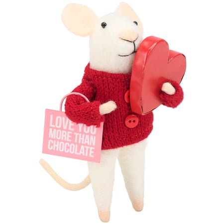 Love You More Than Chocolate Critter - Felt, Polyester, Metal, Plastic