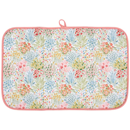 Mixed Florals Drying Mat - Polyester, Foam