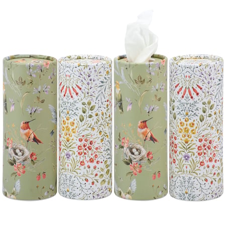 Floral Hummingbird Tissue Box Set - Paper, Facial Tissue