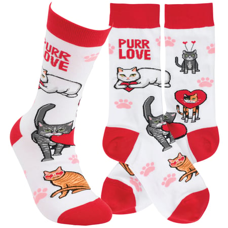 Purr Love Socks - Cotton, Nylon, Spandex