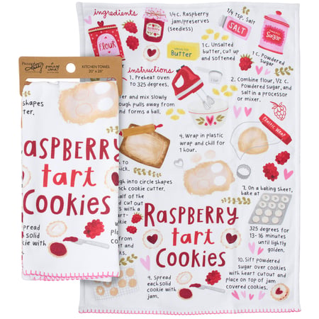 Raspberry Tart Cookies Kitchen Towel - Cotton, Terrycloth