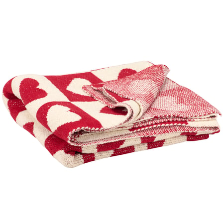 Checkered Hearts Throw - Cotton