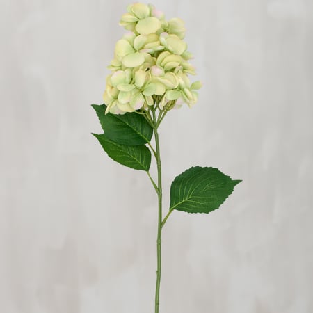 White Hydrangea Floral Pick - Polyester, Plastic, Wire