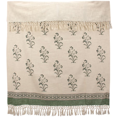 Green Florals Throw - Cotton