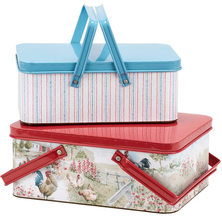Barnyard Rooster Bin Set - Metal, Paper