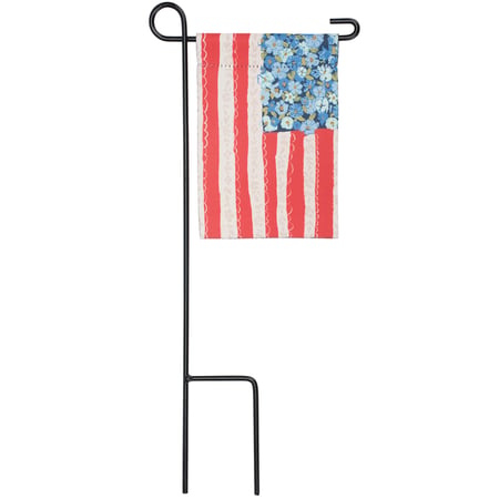 Floral Flag Garden Flag Mini Set - Polyester, Metal