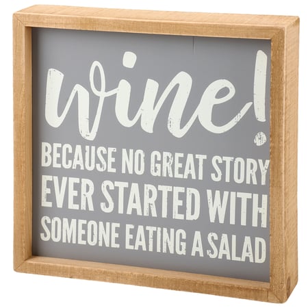 Wine Inset Box Sign - Wood