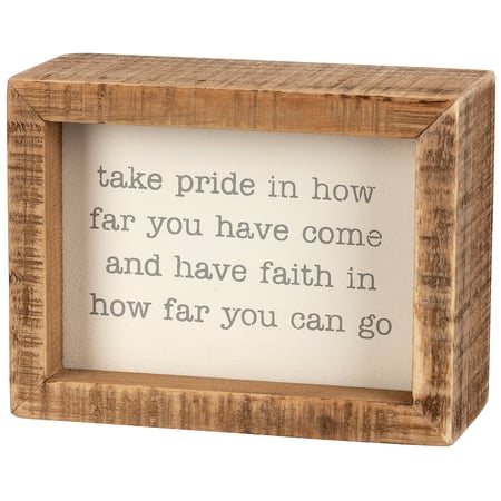 Take Pride Inset Box Sign - Wood