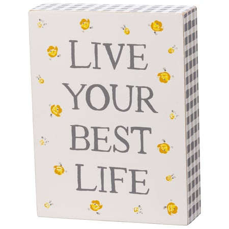 Live Your Best Life Box Sign - Wood