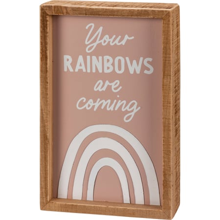 Rainbows Inset Box Sign - Wood, Metal