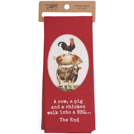 Walk Into A BBQ Kitchen Towel - Cotton