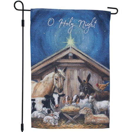 O Holy Night Garden Flag - Polyester