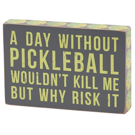 Pickleball Block Sign - Wood, Paper