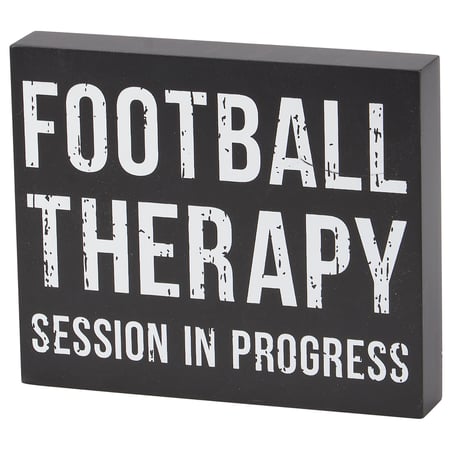 Football Therapy Block Sign - Wood