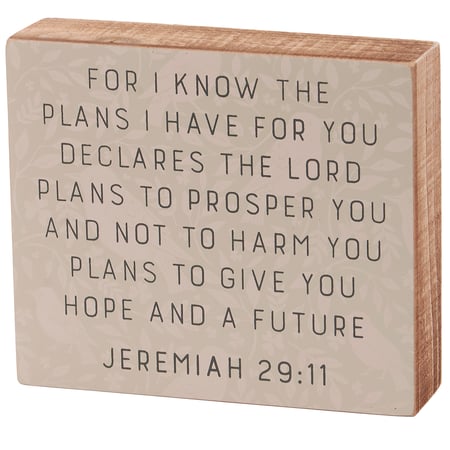 For I Know The Plans Box Sign - Wood