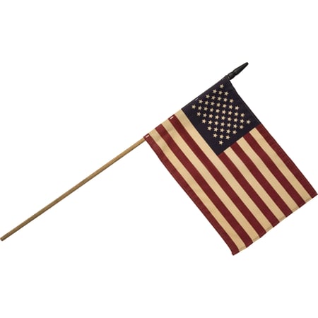 Large Primitive American Flag - Cotton, Wood