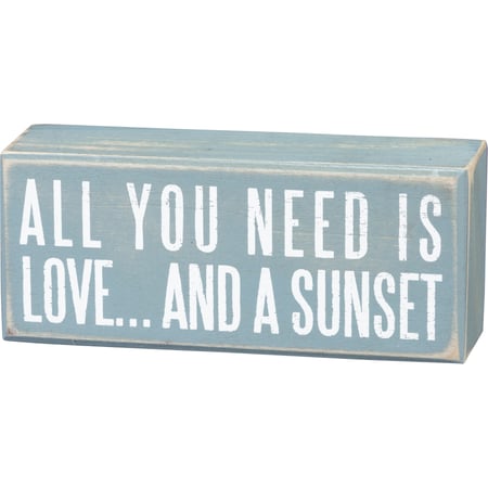 And A Sunset Box Sign - Wood