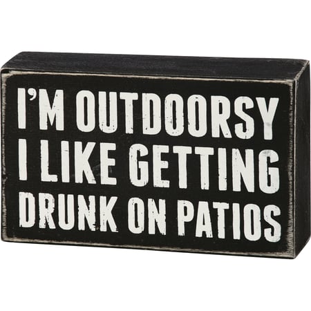 Outdoorsy Box Sign - Wood