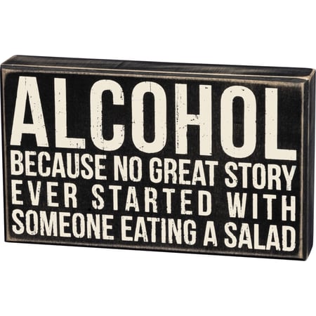 Alcohol Box Sign - Wood