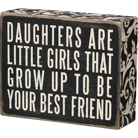 Daughters Are Box Sign - Wood, Paper