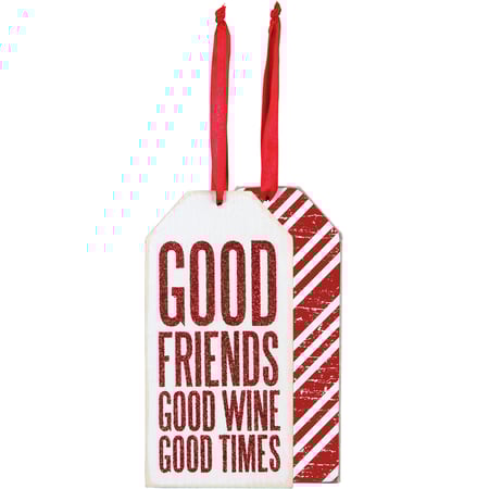 Good Times Bottle Tag - Wood, Cotton