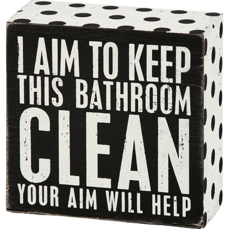 Aim Will Help Box Sign - Wood