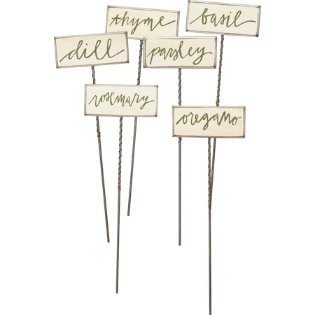 Herbs Pick Set - Wood, Metal, Wire