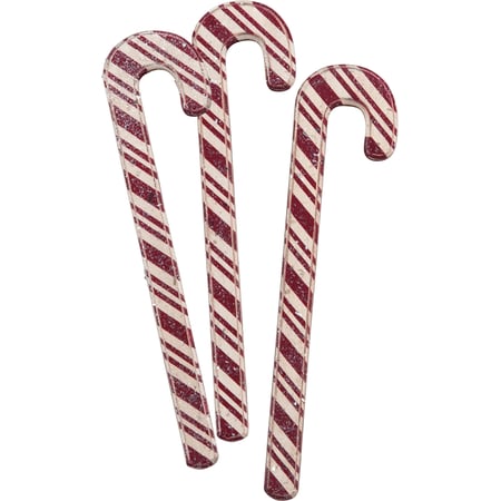 Wooden Candy Canes  - Wood, Mica