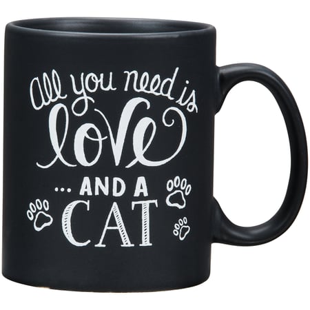All You Need Is Love And A Cat Mug - Stoneware