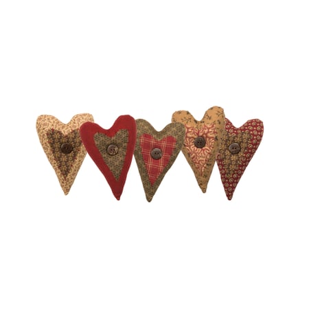 Fabric Heart Set  - Fabric, Resin