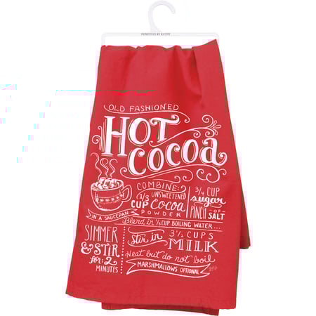 Old Fashioned Hot Cocoa Kitchen Towel - Cotton