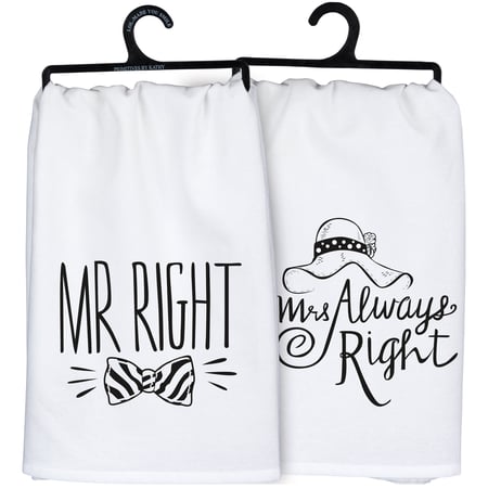 Mr Right Mrs Always Right Kitchen Towel - Cotton