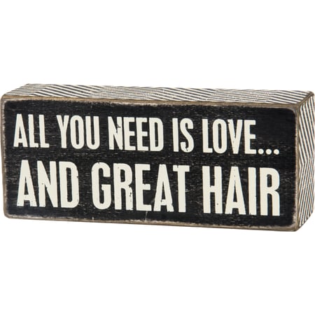 And Great Hair Box Sign - Wood