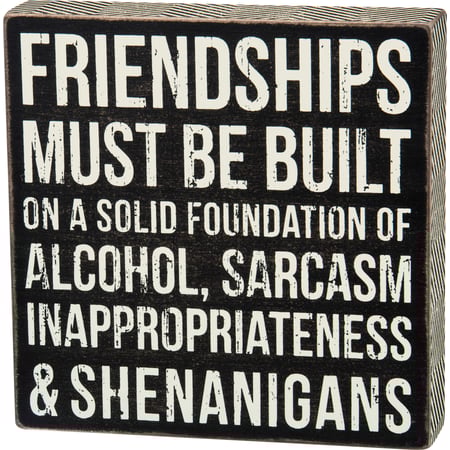 Friendships Box Sign - Wood