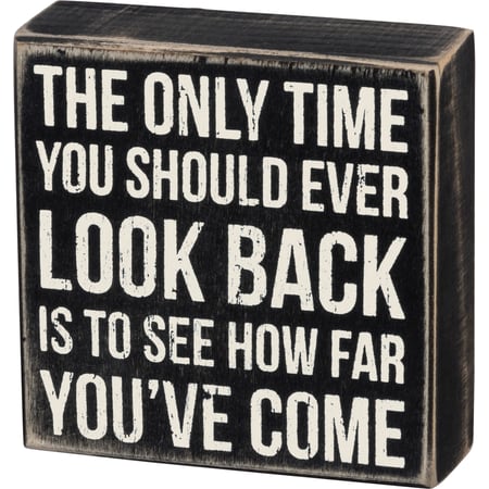 Look Back Box Sign - Wood