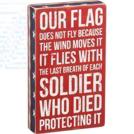 Our Flag Box Sign - Wood, Paper