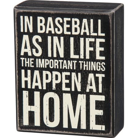 In Baseball Box Sign - Wood