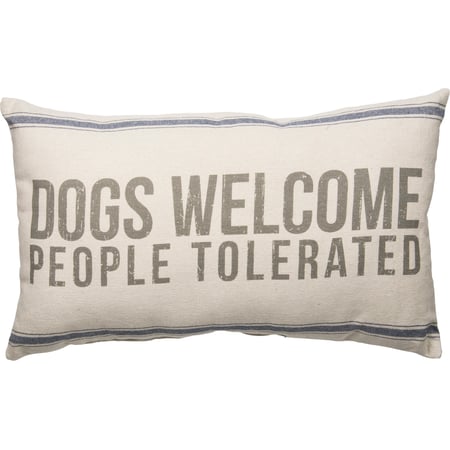 Dogs Welcome Pillow - Cotton, Zipper
