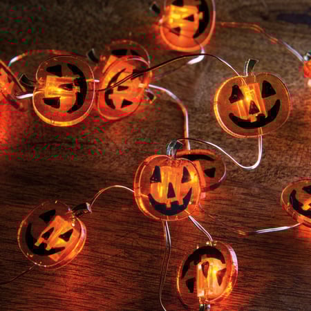 Jack O'Lantern Wire Lights - Wire, Plastic, Cord