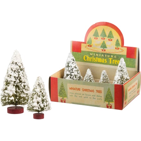 Snowy Mini Tree Set  - Bristle, Wood, Flocking