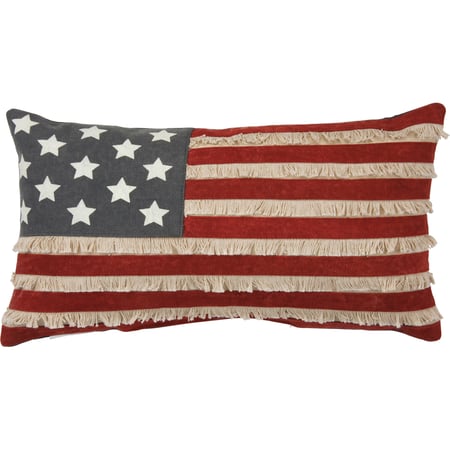 American Flag Pillow - Canvas, Zipper