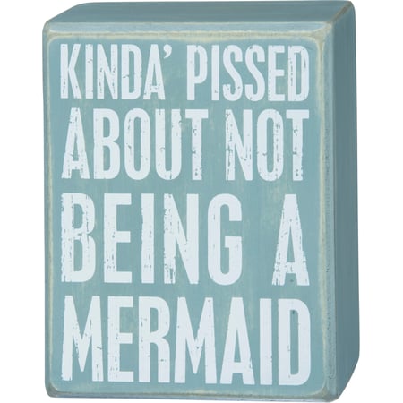 Not A Mermaid Box Sign - Wood