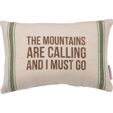 Mountains Calling Pillow - Cotton, Zipper