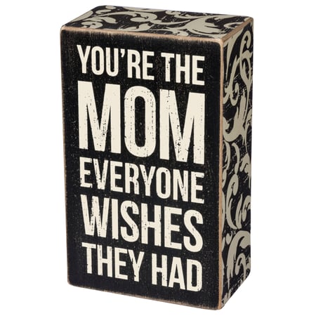 The Mom Box Sign - Wood