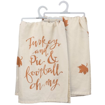 Turkey and Pie & Football Oh My Kitchen Towel - Cotton