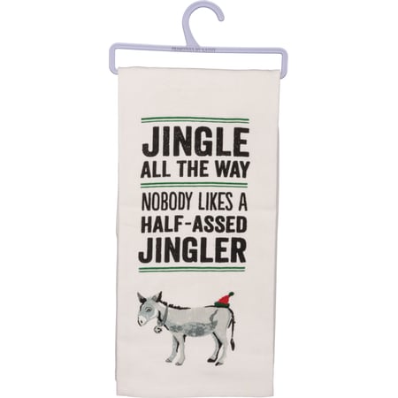 Jingle All The Way Donkey Kitchen Towel - Cotton