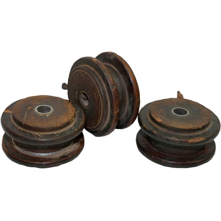 Flat Wooden Spool  - Wood, Metal