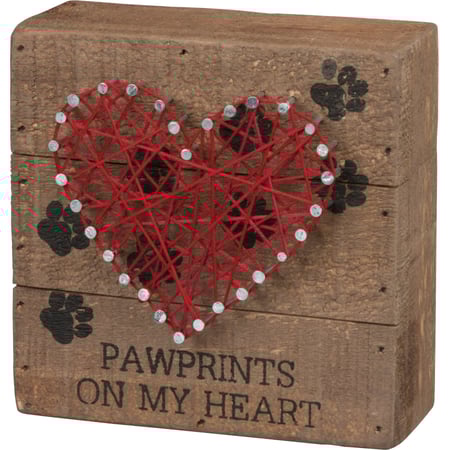 Pawprints on My Heart String Art - Wood, Metal, String