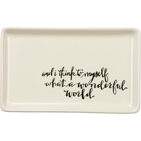 What A Wonderful World Vanity Tray - Stoneware