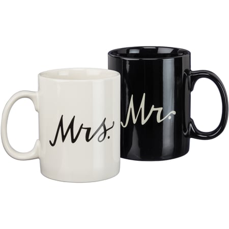 Mr. & Mrs. Mug Set - Stoneware